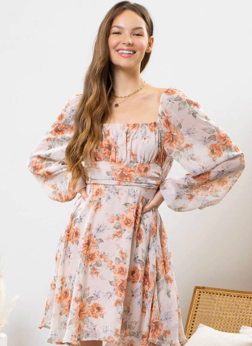 Beth Floral Back Tie Dress