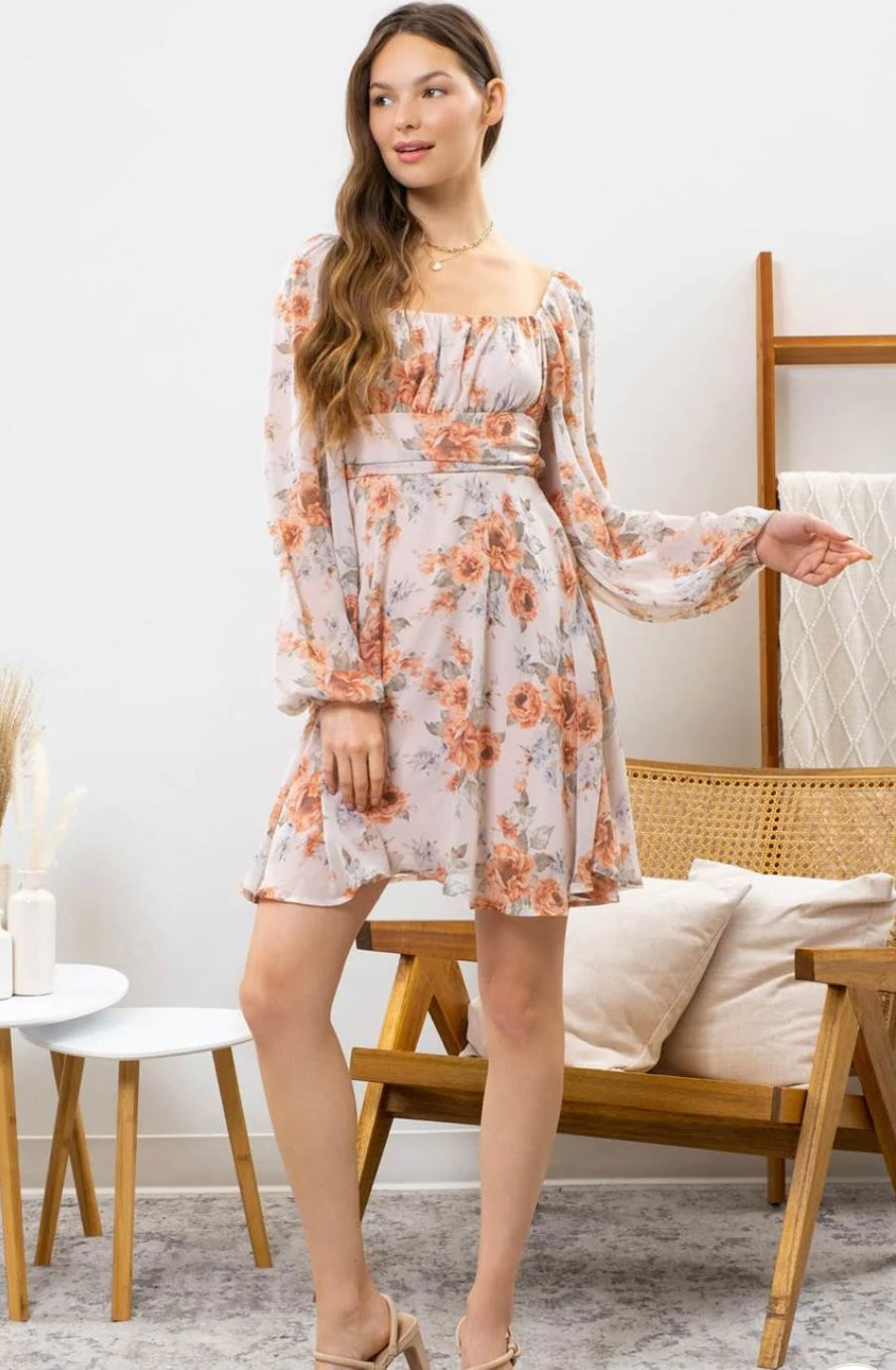 Beth Floral Back Tie Dress