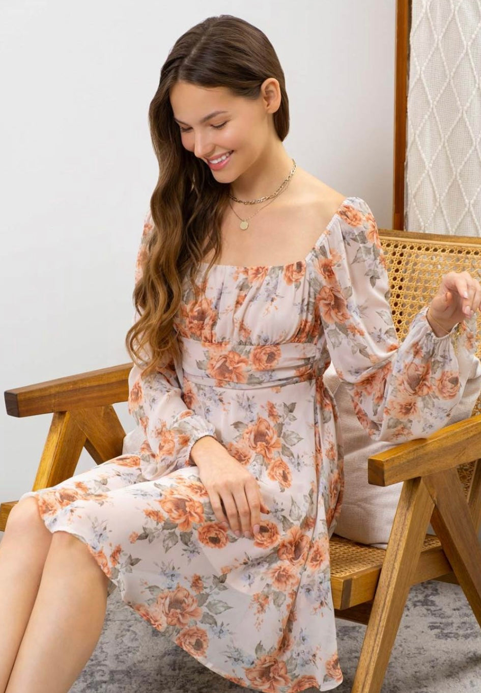 Beth Floral Back Tie Dress