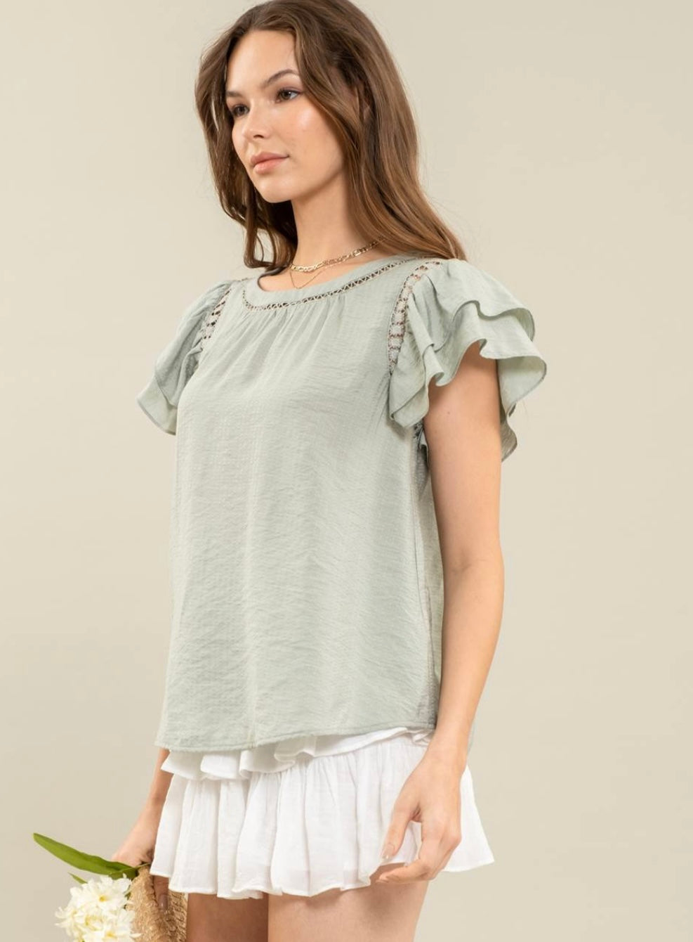 Flutter Sleeve Top