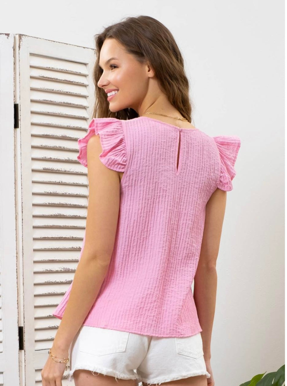 Pink Squared Neck Top