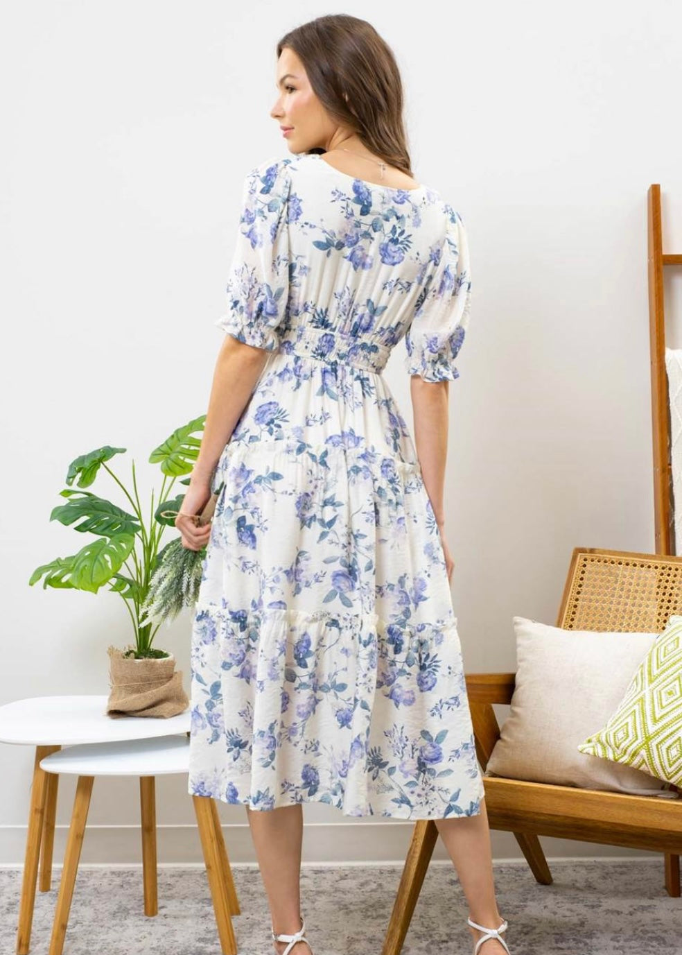 Blue & White Flower Dress