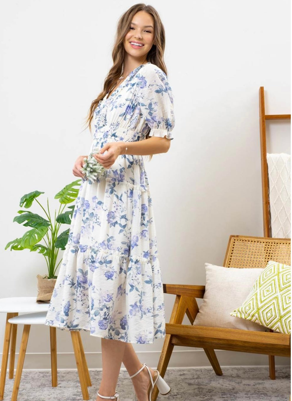 Blue & White Flower Dress