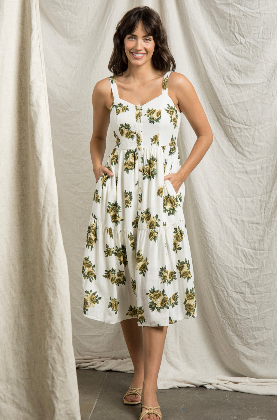 Beth Yellow Flowers Dress