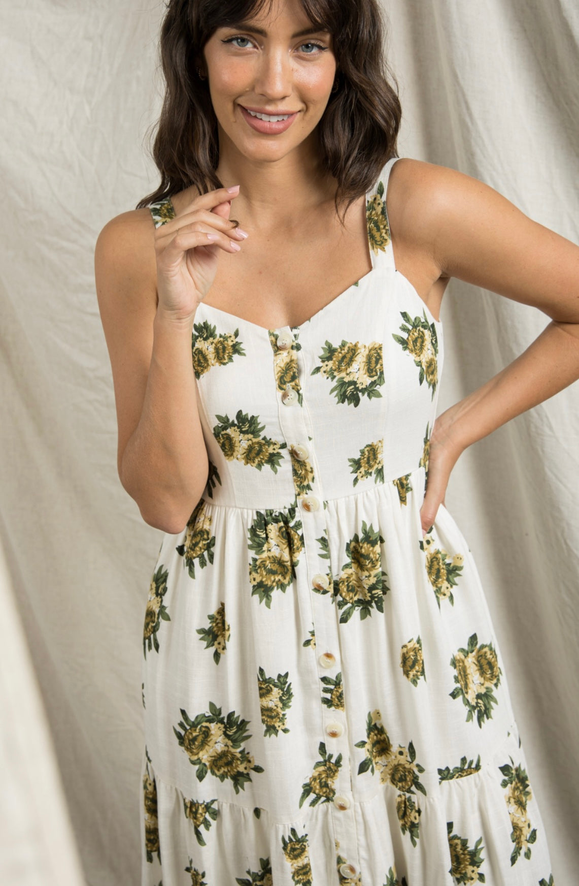 Beth Yellow Flowers Dress