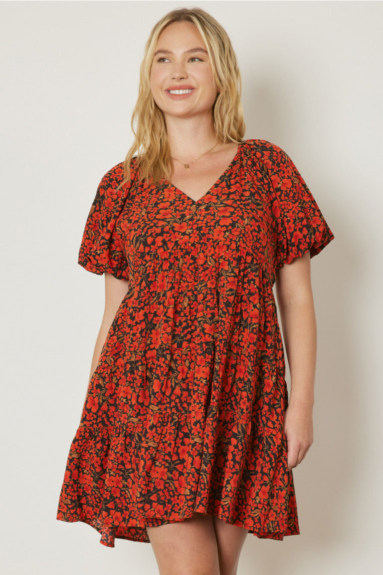 Floral V-neck Plus size