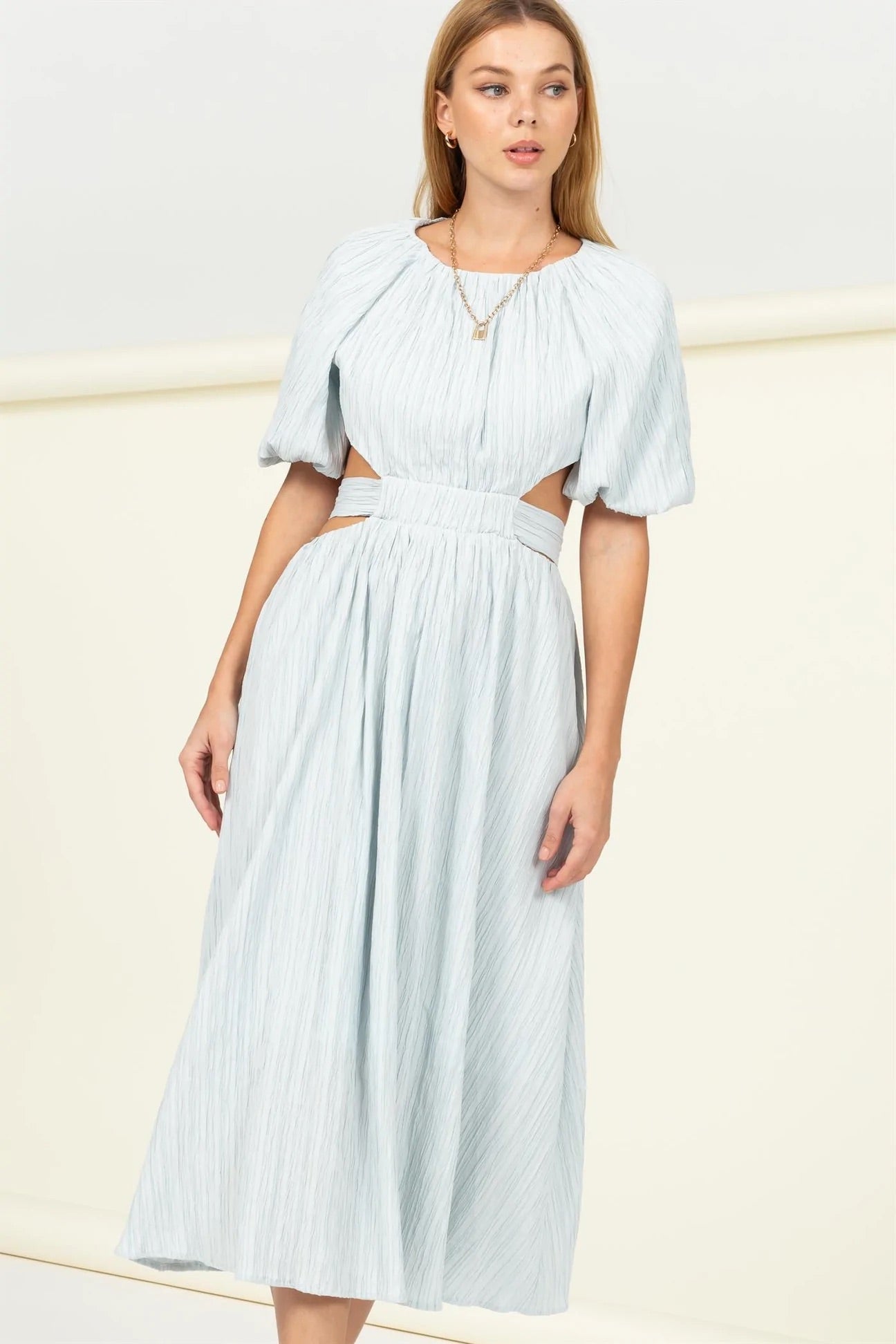 Lovely Sky Blue Midi Dress