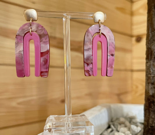 Pink Drop Earrings