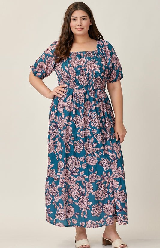 Blue Floral Maxi Dress