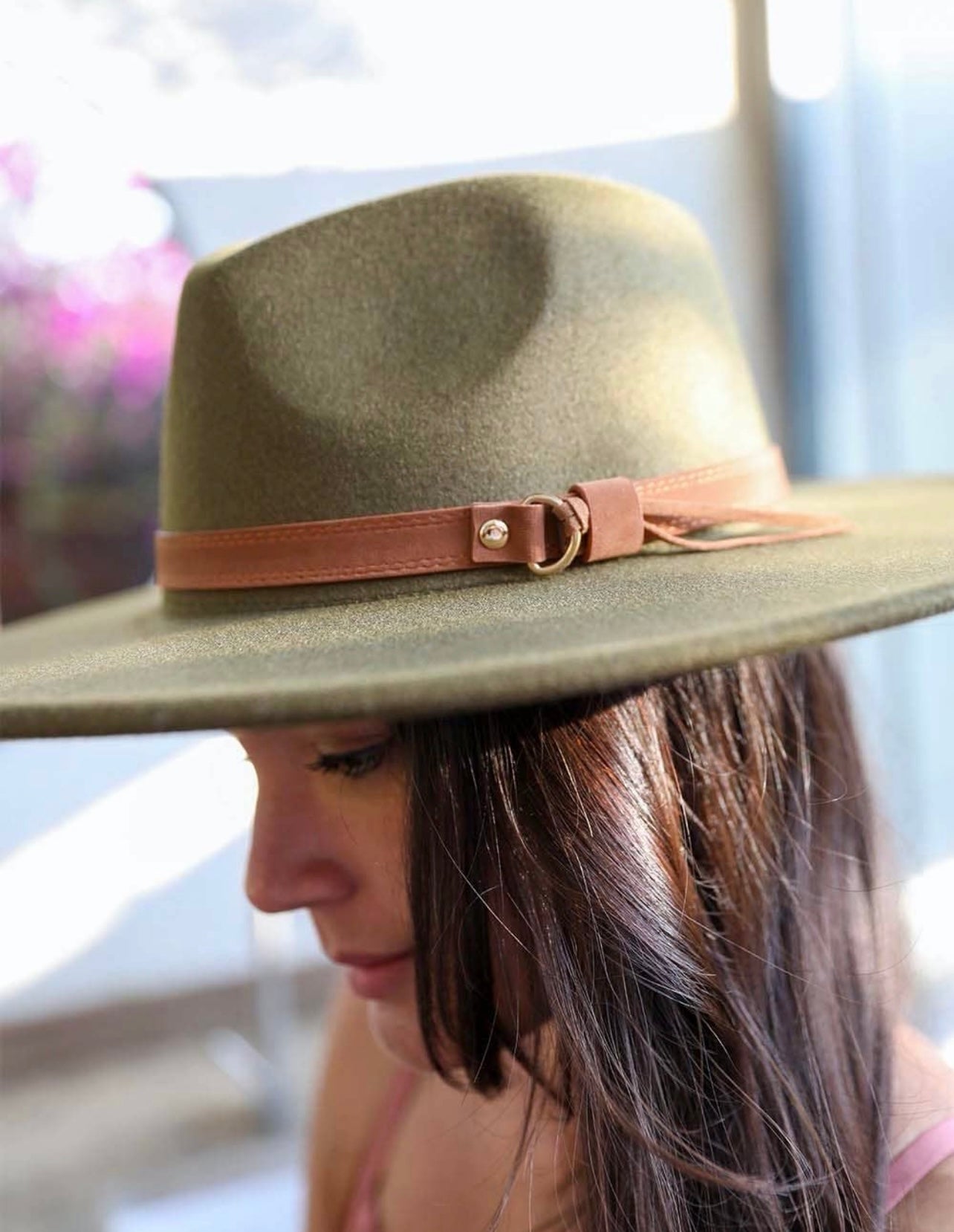 Flat Brim Buckle Hat